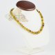 Adults amber necklace polished green beads